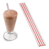 Canudo Plástico Grosso Para Milk Shake Suco Detox (1cx) Cor Branco