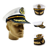 Cap Chapéu Capitão Quepe Marinha Marinheiro Fantasia Adulto