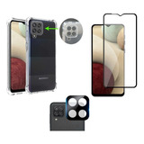 Capa Anti Impacto + Pelicula 5d Gel + Camera Para Galaxy M22