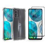 Capa Anti Shock Anti Impacto + Película Para Moto G52