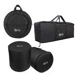 Capa Bag Bateria Kit3pç Bumbo Prato Ferragem Soft Case Start