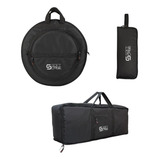 Capa Bag Kit Bateria Ferragem+baqueta+prato Soft Case Start