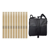Capa Bag Porta Baquetas Almofadada Com 10 Pares Baqueta