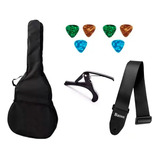 Capa Bag Violão + Capotraste + 6 Palhetas + Correia Basso