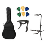 Capa Bag Violão + Capotraste+ 6 Palhetas+ Suporte Chão