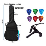 Capa Bag Violão + Capotraste+ 6 Palhetas
