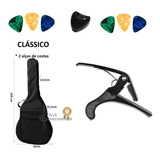 Capa Bag Violão Clássico+ Capotraste+ 6 Palhetas+porta Palh.