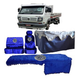 Capa Banco E Painel + Cortina Cetim Caminhão Vw Delivery