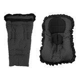 Capa Bebê Conforto Poá Preto+protetor Cinto+capa Carrinho