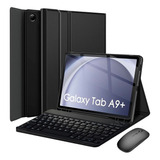 Capa Book + Teclado Abnt2 + Mouse Para Galaxy Tab A9+ (11.0)