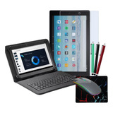 Capa C/ Teclado P/ Tablet Fire Hd 10 Kit Película + Mouse