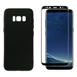 Capa Capinha Aveludada P/ Samsung Galaxy S8 Plus + Pelicula Cor Preto