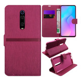 Capa Carteira + Pelicula Vidro 3d P/ Xiaomi Mi 9t K20 Pro 