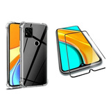 Capa Case Antishock + Película Vidro 3d Para Xiaomi Redmi 9c