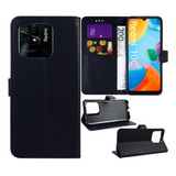 Capa Case Carteira + Película Ceramica 9d P/ Redmi 10c 6.71