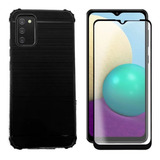 Capa Case Compativel Samsung Galaxy A02s + Pelicula Vidro 9d