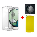 Capa Case Para Moto Z3 Play + Pelicula Gel + Pelicula Camera