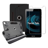 Capa Case + Película De Vidro P/ Tablet Positivo Twist Tab