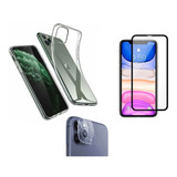 Capa Case Slim + Pel 3d Vidro + Pl Cam P/ iPhone 12 Pro Max