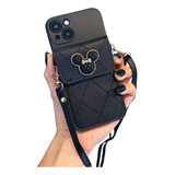 Capa Celular Case Bolsa Porta Cartão iPhone 13 Pro Minnie