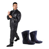 Capa Chuva Bota Motoqueiro Moto Pvc