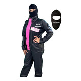 Capa Chuva Conjunto Roupa Feminina Moto Rosa Street Racing