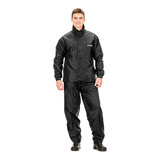 Capa Chuva Motoqueiro Nylon Luxo Gola Forro Ventilação Preto