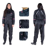 Capa Chuva Piracapas Nylon Feminino Calça Blusa Preto Moto