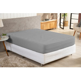 Capa Colchão P/ Cama Queen Impermeável Anti-ácaro 4 Camadas Cor Cinza Desenho Do Tecido Liso