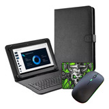 Capa Com Teclado + Mouse Kit Estudo P/ Tablet Nokia T10 8pol