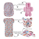 Capa De Carrinho + Bebê Conforto + Apoio + Cinto + Almofada