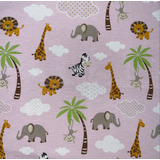 Capa De Carrinho De Bebê E Cinto Safari Rosa