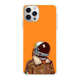 Capa De Celular Astronauta Fundo Laranja Capacete Capinha