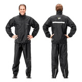 Capa De Chuva Boa Impermeável Motoqueiro Nylon Com Gola Moto