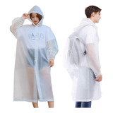 Capa De Chuva Impermeável Pvc Com Capuz Transparente Unissex