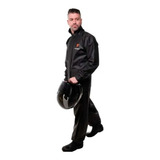 Capa De Chuva Moto Pioneira Masculina Preta Combate Gola