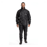 Capa De Chuva Motoqueiro Conjunto Nylon Luxo Com Gola Forro 