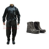 Capa De Chuva Motoqueiro Pvc Impermeavel Pantaneiro + Bota