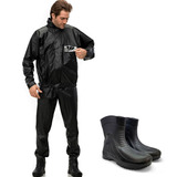 Capa De Chuva Motoqueiro Pvc Pantaneiro + Bota Vonder Botina