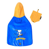 Capa De Chuva Para Cachorro Snoopy Azul Raças Médias M