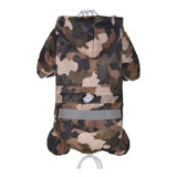 Capa De Chuva Pet Cachorro Gato Camuflada Capuz Roupa Grande