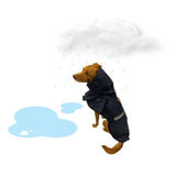 Capa De Chuva Pet Impermeável Capuz Cachorro Cães Azul Exgg