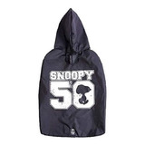 Capa De Chuva Snoopy 50 Preta Para Cães Tamanho Gg