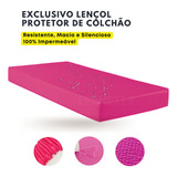 Capa De Colchão Protetor Lençol Solteiro Impermeável Hospitalar Rosa Pink