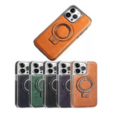 Capa De Couro Com Suporte Invisível Para iPhone 15 Pro Max