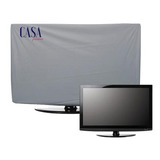 Capa De Luxo Tv Led Lcd Plasma Corino Impermeável Cor Cinza