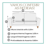 Capa De Sofa 2 Lugares Lisa