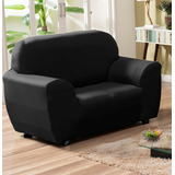 Capa De Sofa Avulsa 1 Lugar Em Malha Lisa Coladinha Cor Preto