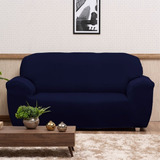 Capa De Sofá Elastex Premium Azul Marinho 3 Lugares Cor Azul-marinho Liso