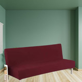 Capa De Sofá Sem Braço Fundas De Futon 1,20 M Até 1,40 M Cor Bordô
